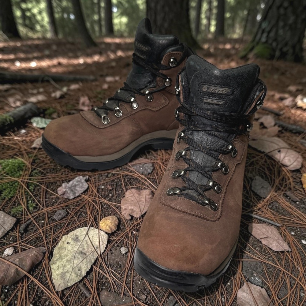 Hi-Tec Altitude‎ IV Hiking Boots Mens 8 Brown Leather Waterproof Trail Outdoor